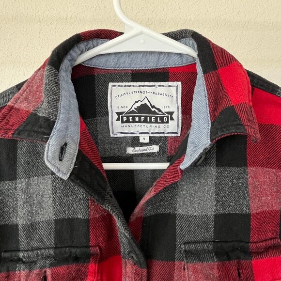 Penfield Flannel Button Down Red Checkered Small - Picture 3 of 9